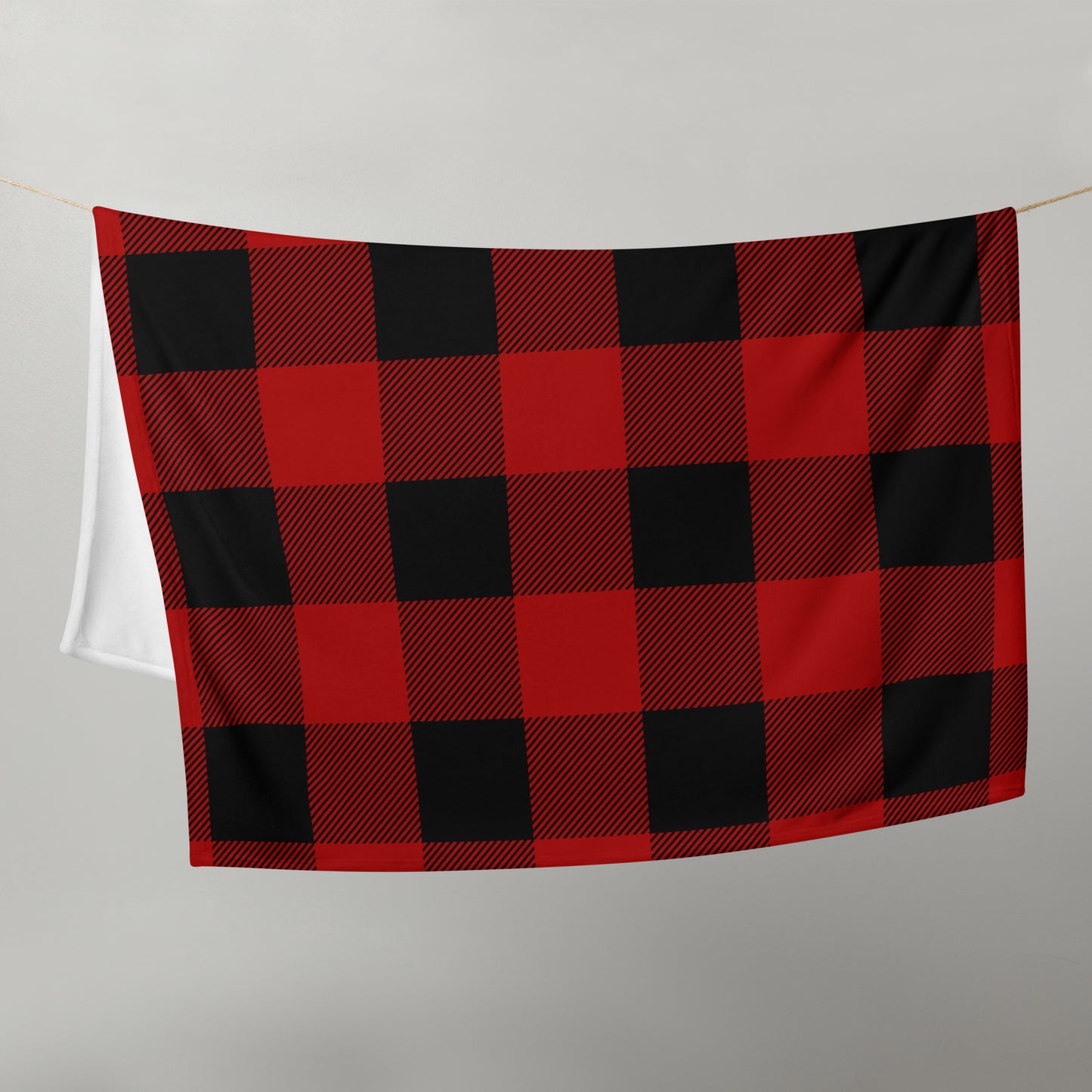 Red and Black Lumberjack Plaid Throw Blanket