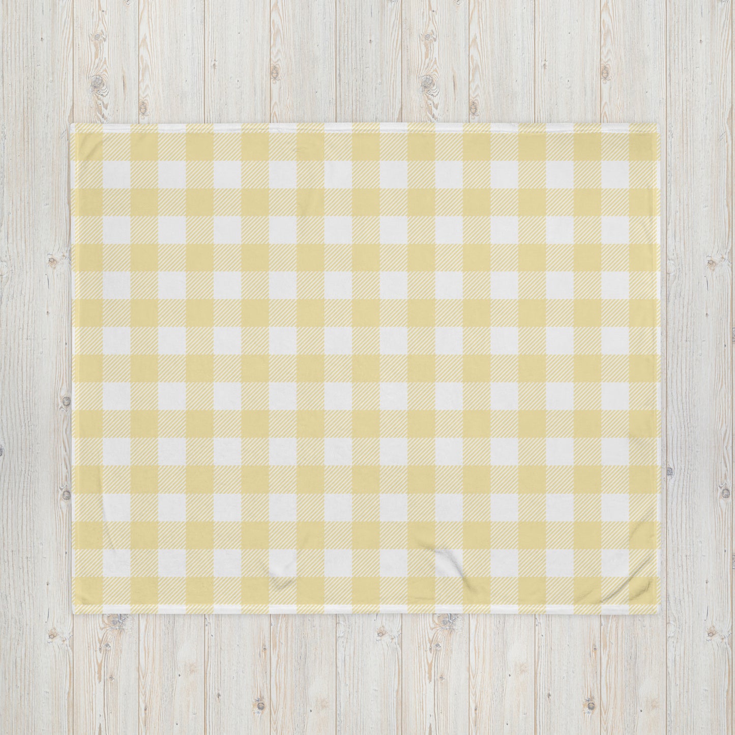 Yellow Gingham Pattern Throw Blanket