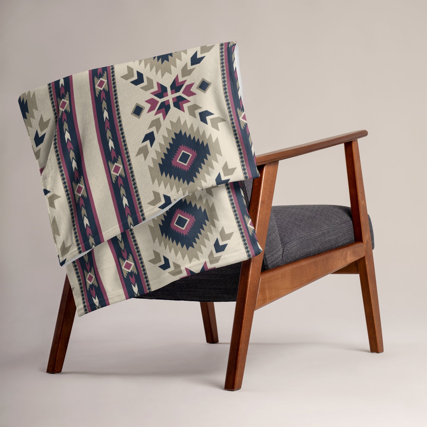 Southwestern Blue Maroon and Tuape Throw Blanket