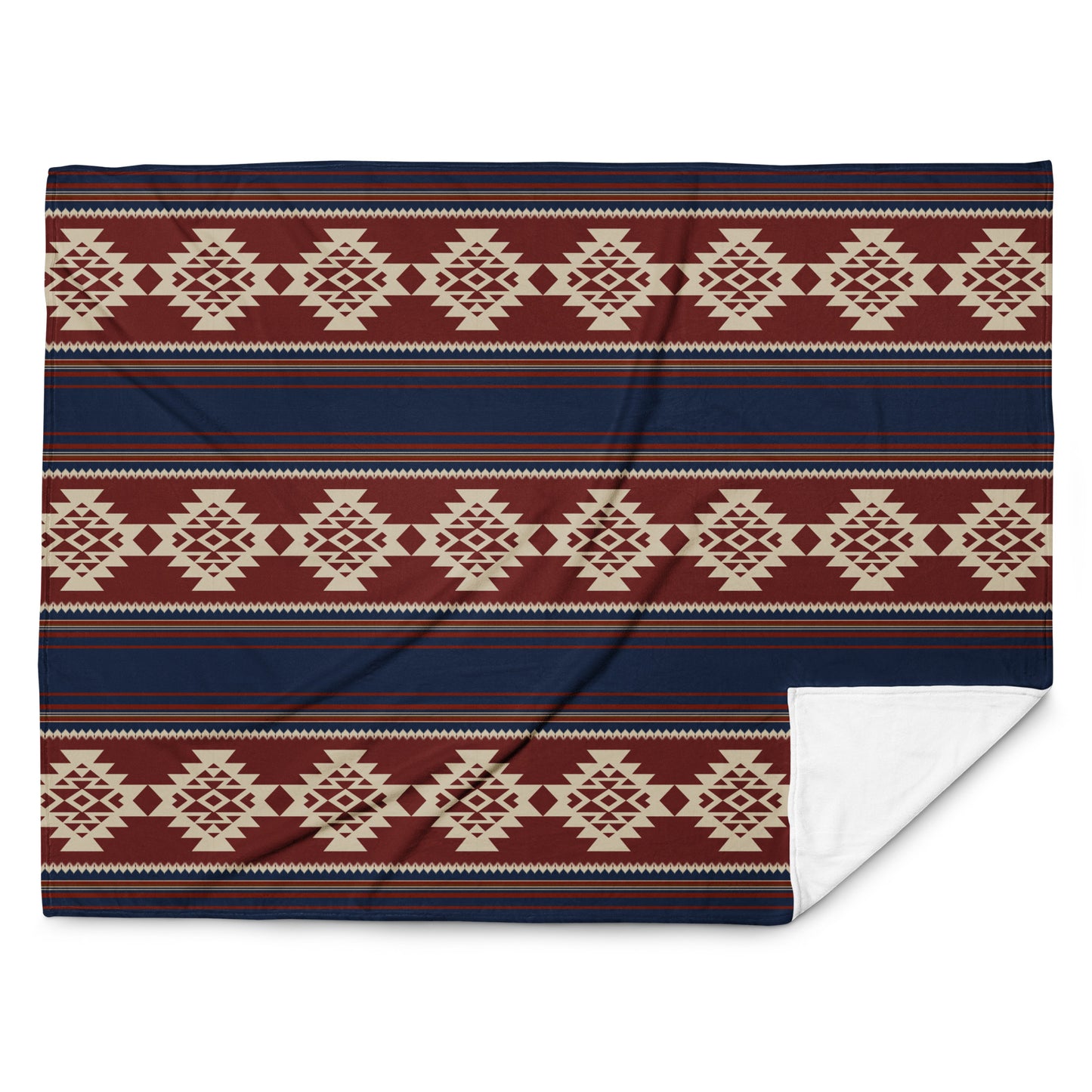 Rust and Navy Southwestern Style Throw Blanket