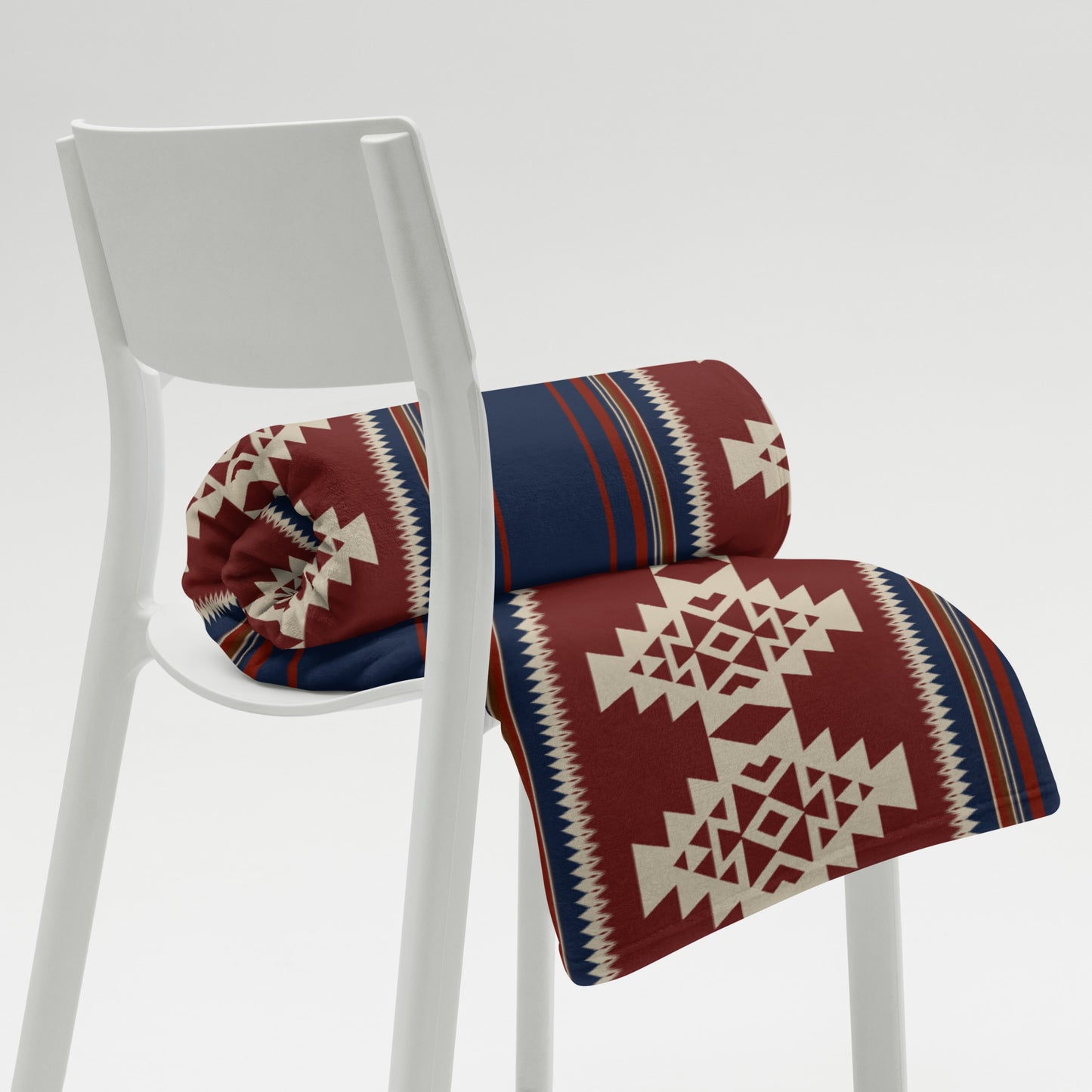 Rust and Navy Southwestern Style Throw Blanket