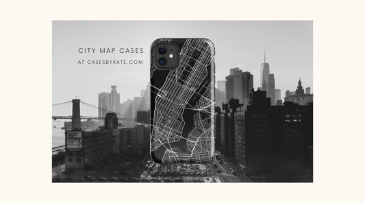 Urban City Map iPhone Tough Cases - Unique street art design plus superior protection from Cases by Kate