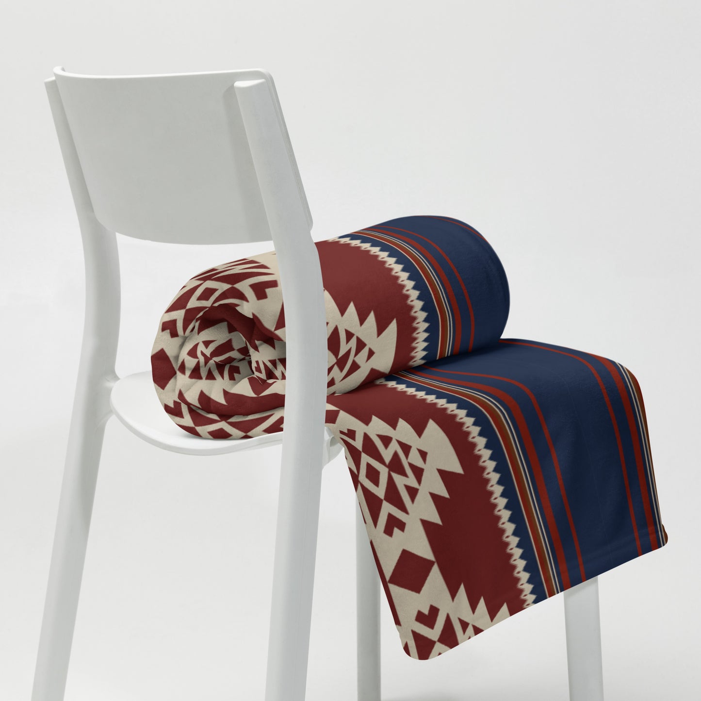 Rust and Navy Southwestern Style Throw Blanket