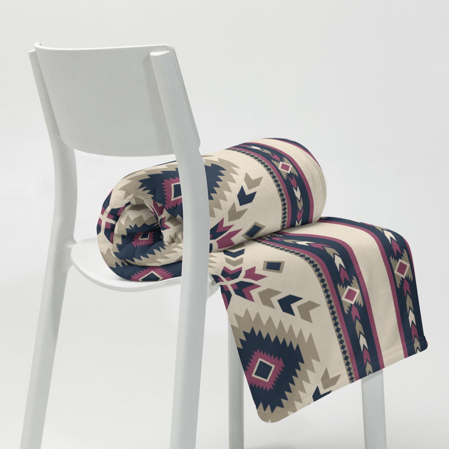 Southwestern Blue Maroon and Tuape Throw Blanket