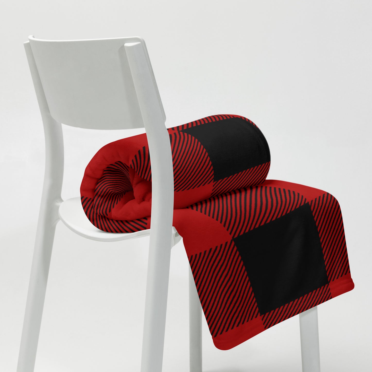 Red and Black Lumberjack Plaid Throw Blanket