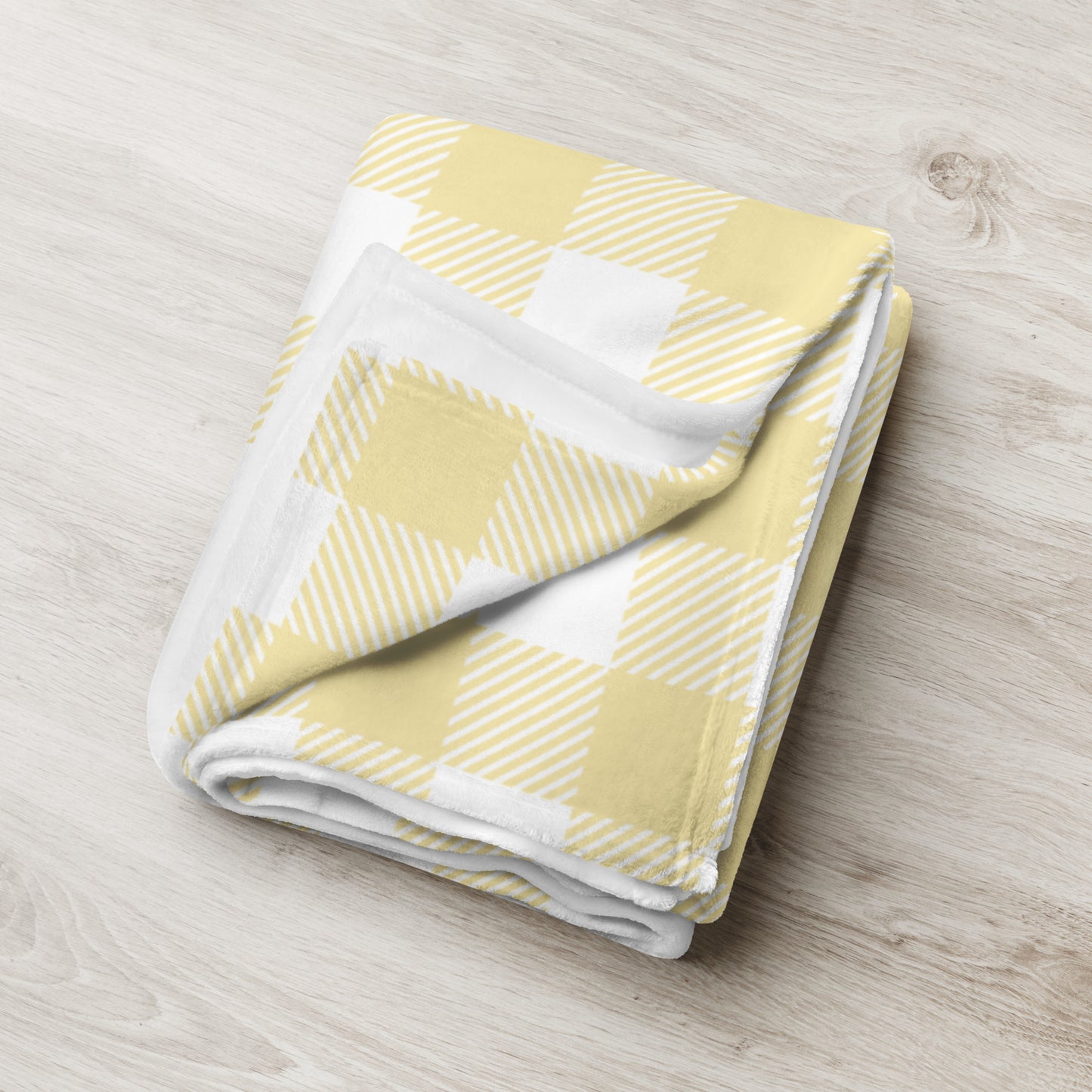 Yellow Gingham Pattern Throw Blanket