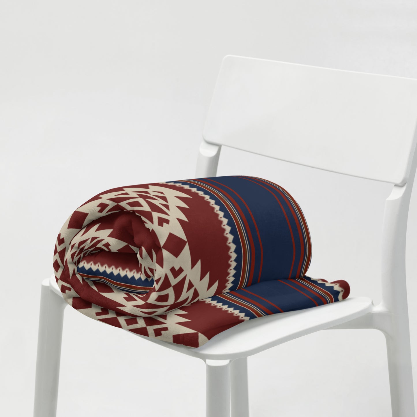 Rust and Navy Southwestern Style Throw Blanket