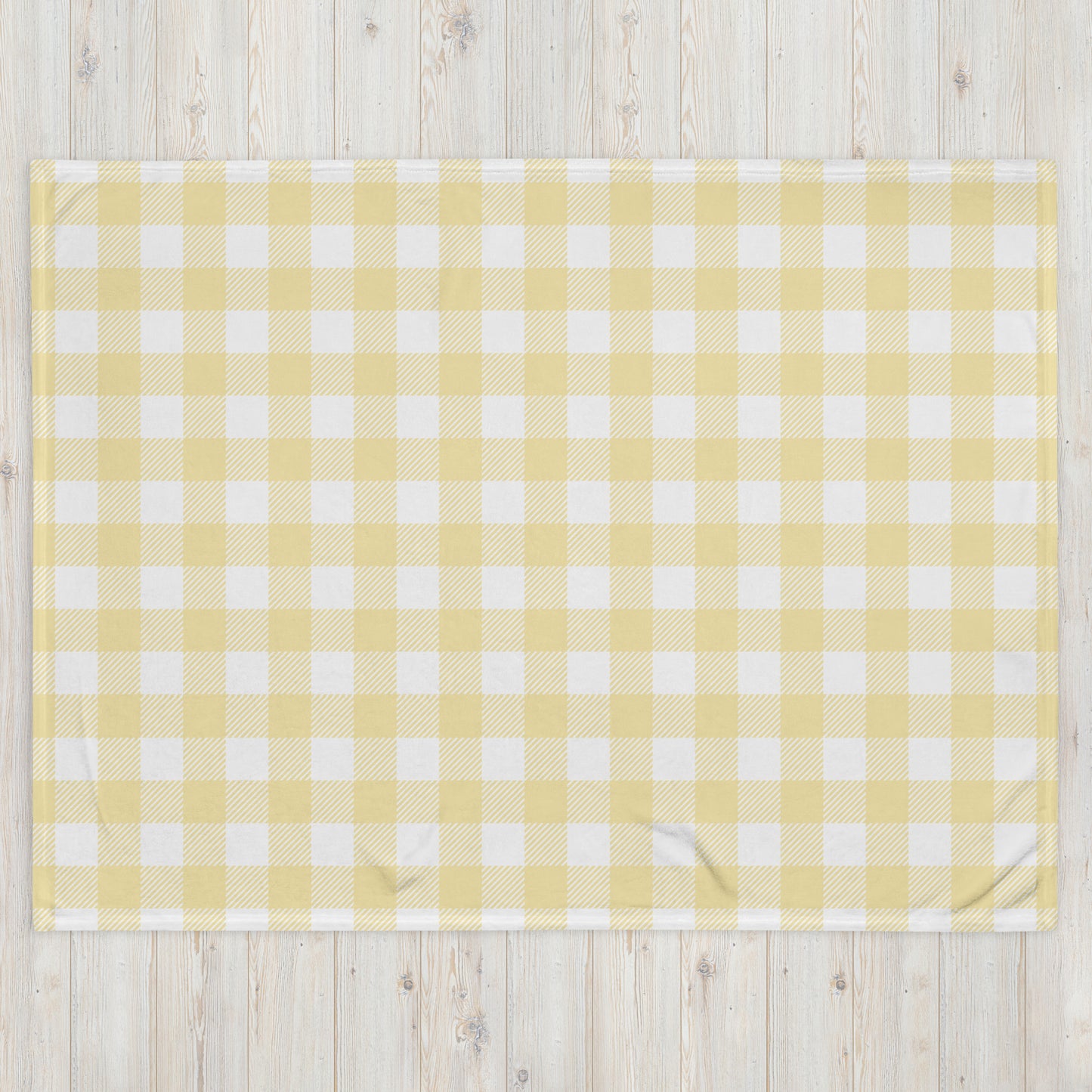 Yellow Gingham Pattern Throw Blanket