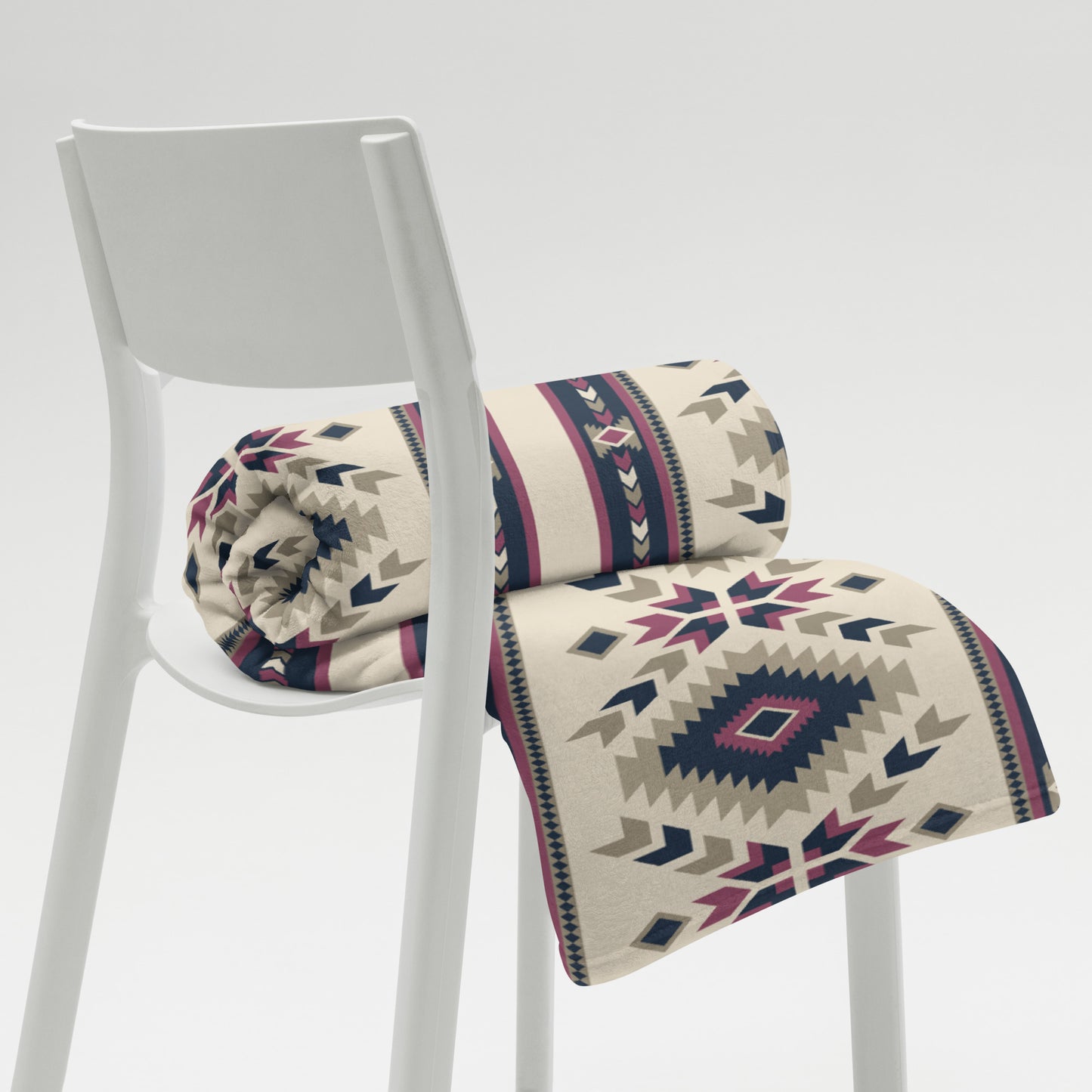 Southwestern Blue Maroon and Tuape Throw Blanket