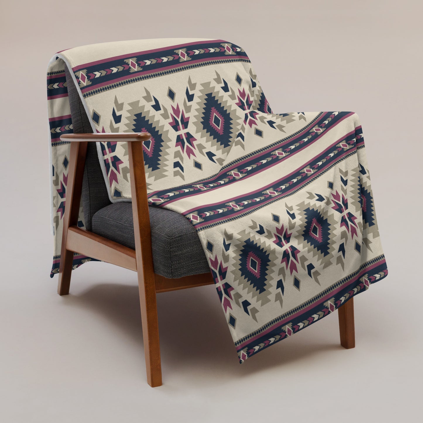 Southwestern Blue Maroon and Tuape Throw Blanket