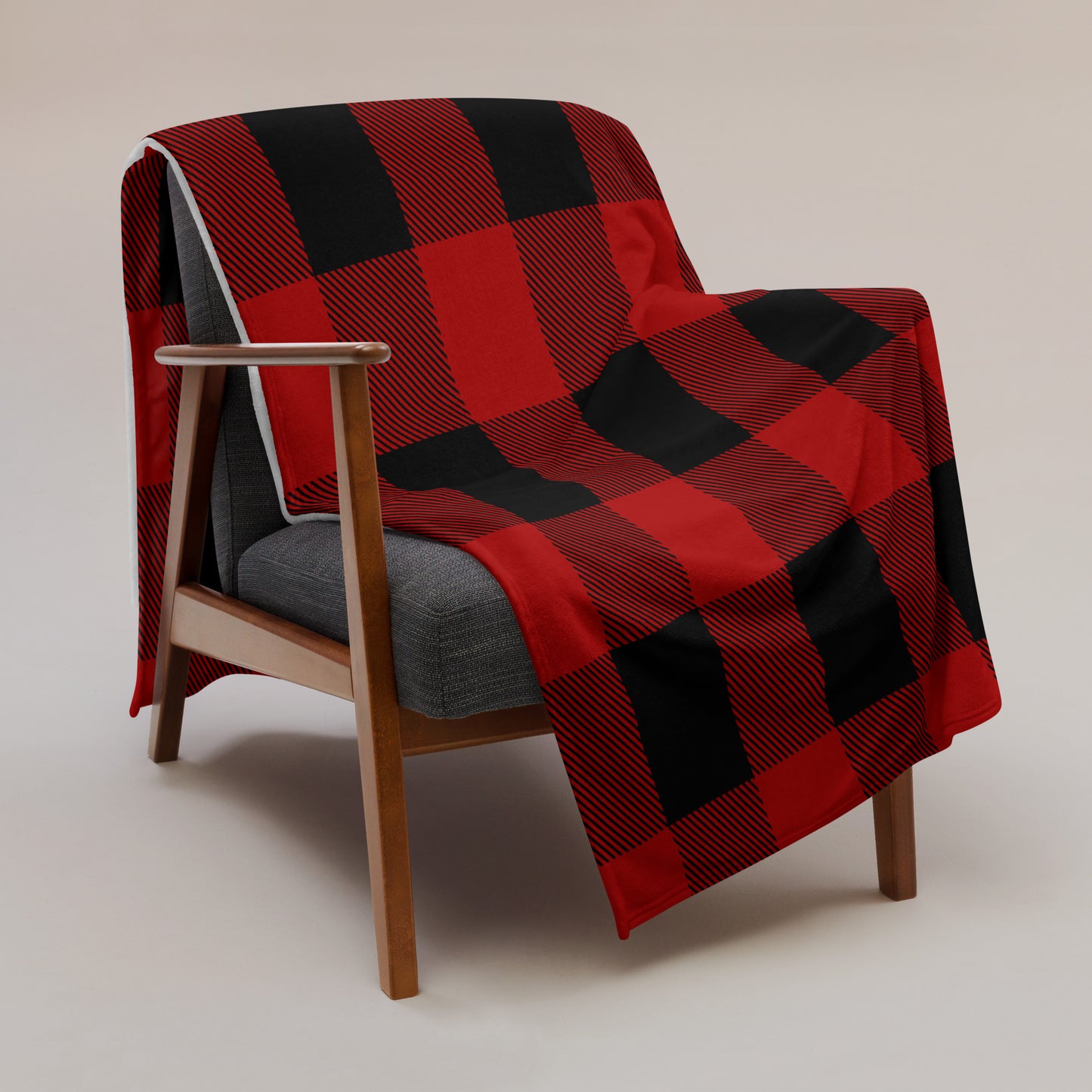 Red and Black Lumberjack Plaid Throw Blanket